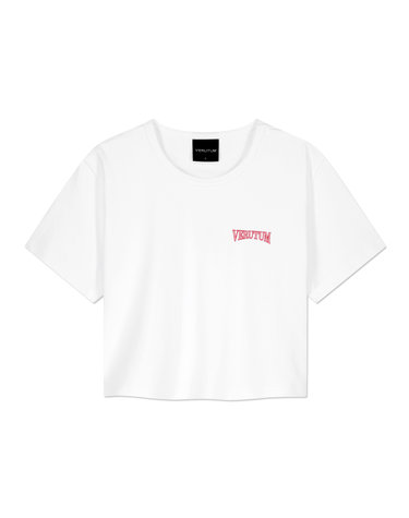 RTW-TS228W : Serif Arch Logo Crop T-ShirtsㅣWomensㅣWhite