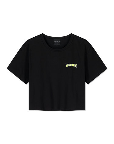 RTW-TS228W : Serif Arch Logo Crop T-ShirtsㅣWomensㅣBlack