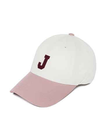 HW-BC224 : J Initial Two Tone CapㅣCream Pink