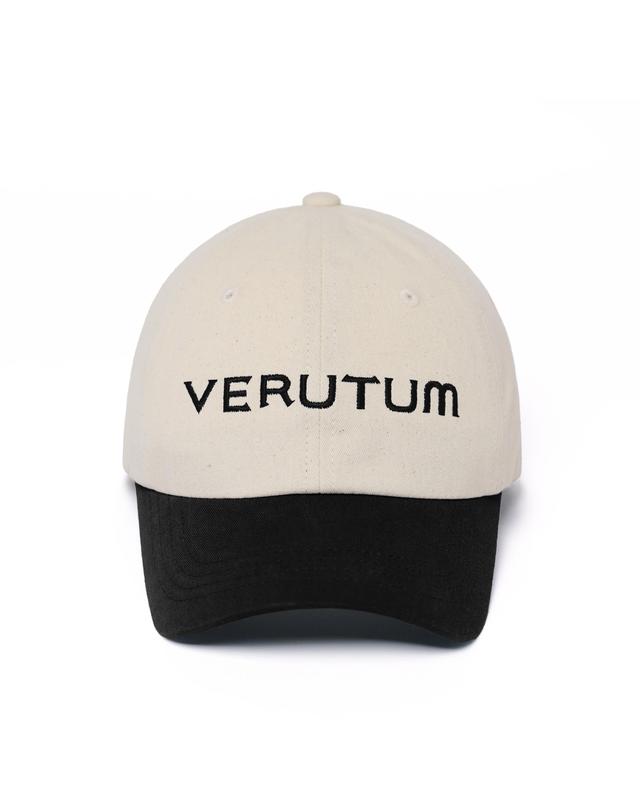 베루툼 HW-BC009B : Front Logo Two Tone Bio Washing CapㅣIvory Black 착용컷