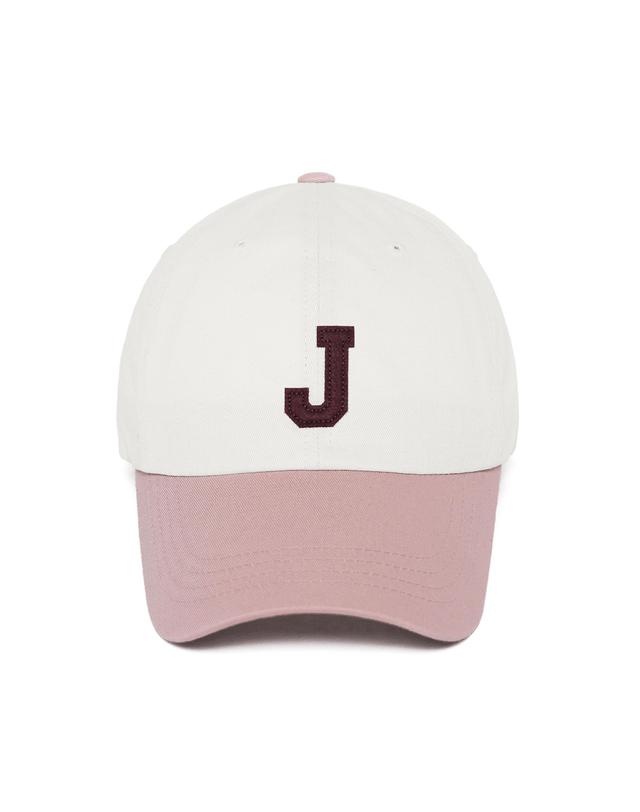 베루툼 HW-BC224 : J Initial Two Tone CapㅣCream Pink 착용컷