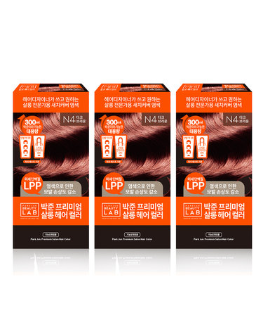 프로페셔널 헤어 살롱 대용량 새치커버 컬러 염색약 150ml 다크 브라운 3개