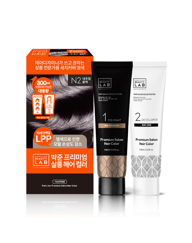 박준 프로페셔널 헤어 살롱 대용량 새치커버 컬러 염색약 150ml 네추럴 블랙 3개 착용컷