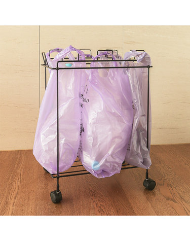 3단 재활용 분리 수거 대 쓰레기 통 배출 거치대 카트