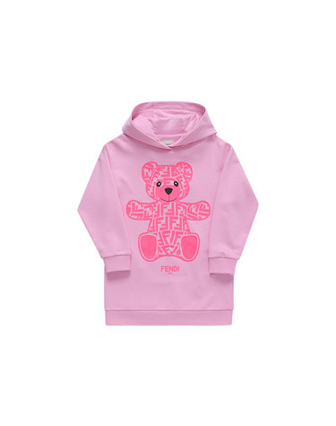 펜디 JFB625 5V0 F0U0J FF 테디베어 로고 후드 아동 원피스