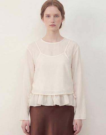 [26 신상] 밑단 셔링 블라우스 + 뷔스티에 SET (VMBAC2407)