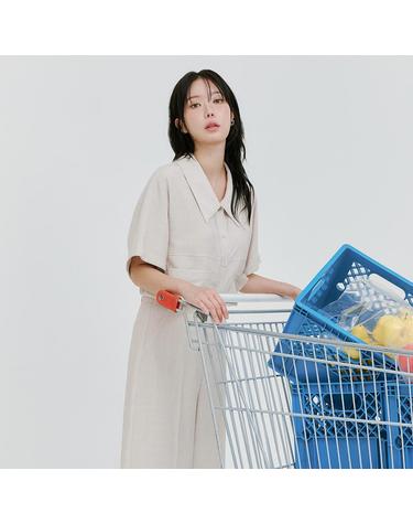 [25 신상] 스냅 배색 린넨 셔츠 (BKBAF1442)