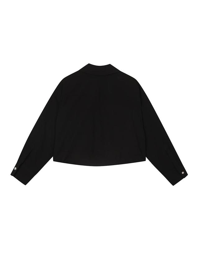 베스띠벨리 나일론 SET 오픈카라 크롭 셔츠 (BJBAI1429) 착용컷