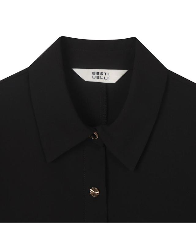 베스띠벨리 케이프 스타일 카라 블라우스 (BJBAH2401) 착용컷