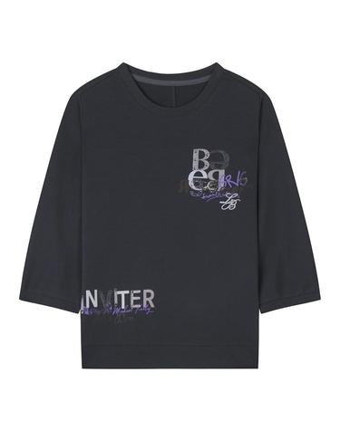 비즈 레터링 7부 티셔츠 (BJIBH2811)