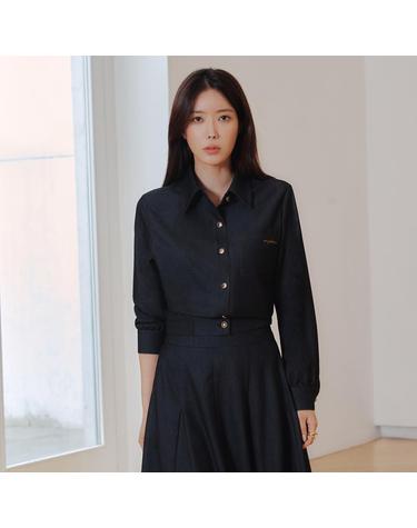 포켓 자수 셋업 블라우스 (BLBAI1417)