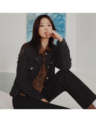 노카라 블랙 트위드 자켓 (BLJAI2105)