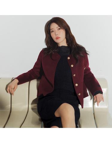 러플 넥 텍스처드 티 (BLIBH2827)