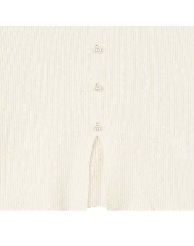 비키 레이스 배색 앞단추 골지 풀오버 (TJUCX7956) 착용컷