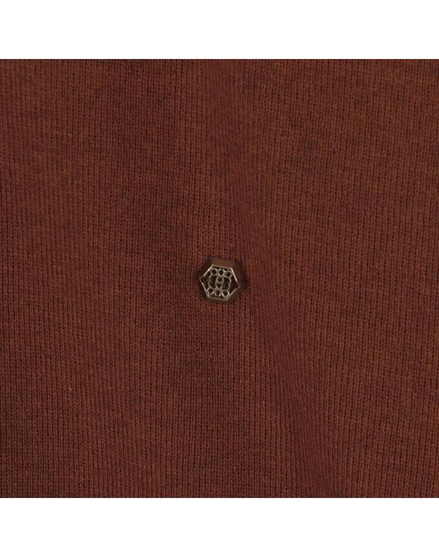 지이크 [STEIN GARTEN] 울 블렌디드 솔리드 브이넥 풀오버 브라운 (PJUCI8911) 착용컷