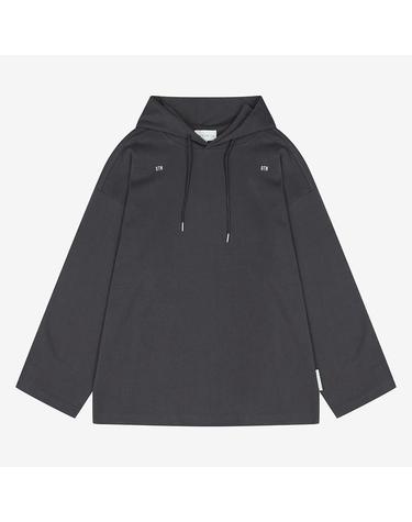 다크그레이 데일리 오버핏 스트링 포인트 후드 (PGIBA8901)