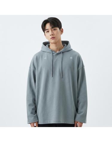 그레이 데일리 오버핏 스트링 포인트 후드 (PGIBA8902)