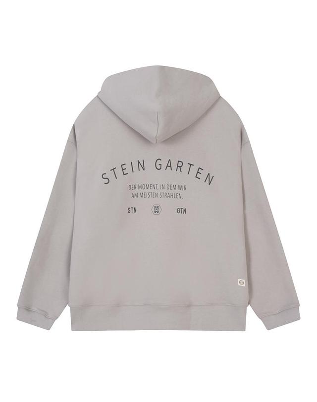 지이크 [STEIN GARTEN] 백 레터링 캥거루 포켓 후드 스웻 셔츠 (PJIBH8917) 착용컷