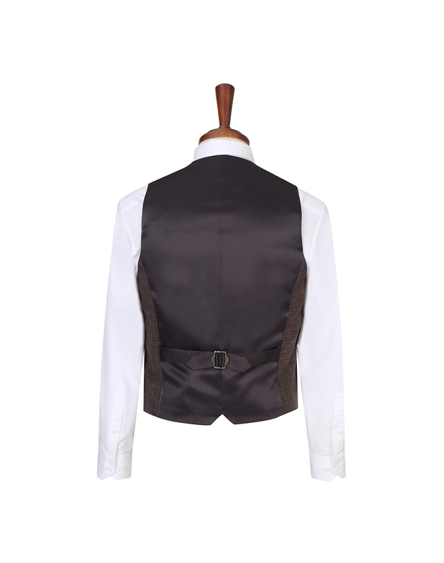 파렌하이트 클래식핏 울 혼방 멜란지 슬럽패턴 싱글 정장 베스트 (FHVAH1352) 착용컷