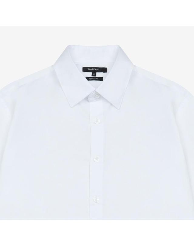 파렌하이트 화이트 버튼다운 카라 드레스 셔츠 (FLBAH5301) 착용컷