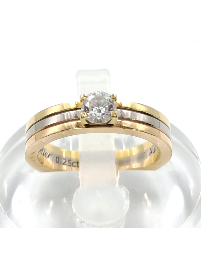 까르띠에 [중고명품] [구구스]중고명품 까르띠에 0.25ct 다이아 트리니티 반지 7 (NO 10549106) 멀티컬러 착용컷