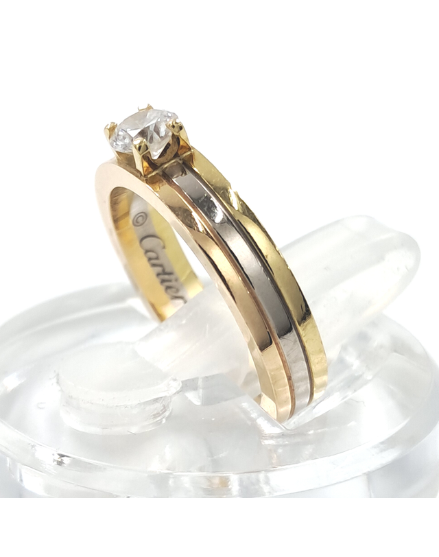 까르띠에 [중고명품] [구구스]중고명품 까르띠에 0.25ct 다이아 트리니티 반지 7 (NO 10549106) 멀티컬러 착용컷