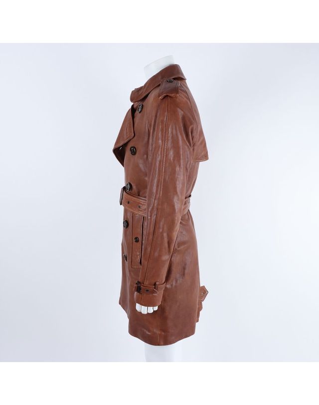 버버리 [중고명품] [구구스]중고명품 버버리 가죽 코트 90-95 (NO 10392980) 멀티컬러 착용컷
