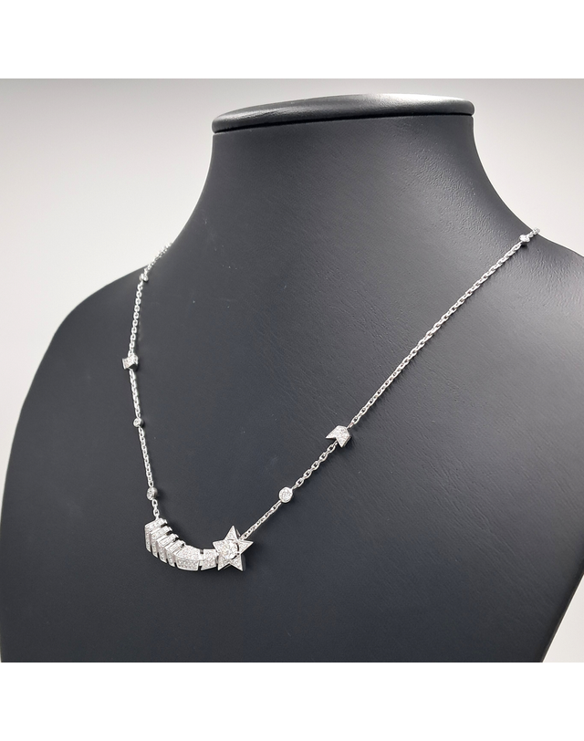 샤넬 [중고명품] [구구스]중고명품 샤넬 0.42ct 다이아 코메트 쉐브론 목걸이 (NO 3157204) 멀티컬러 착용컷