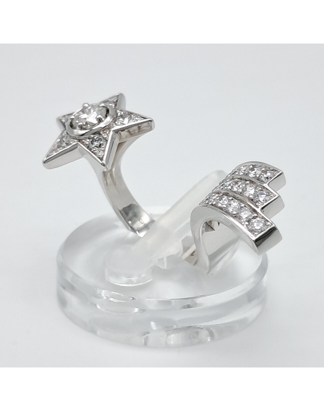 샤넬 [중고명품] [구구스]중고명품 샤넬 0.41ct 다이아 코메트 1932 반지 14 (NO 10151036) 멀티컬러 착용컷