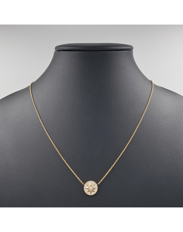 디올 [중고명품] [구구스]중고명품 크리스찬 디올 다이아 로즈드방 목걸이 (NO 10541996) 멀티컬러 착용컷