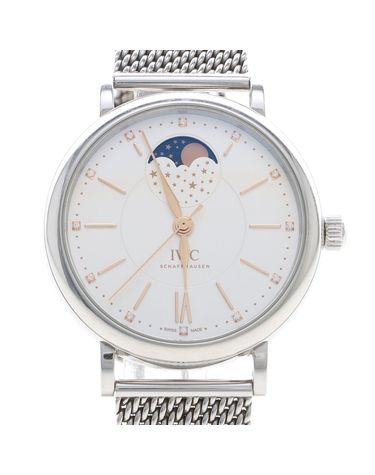 [구구스]중고명품 IWC 포르투피노 문페이즈 다이아 스틸 시계 (IW459011) (NO 10496327)