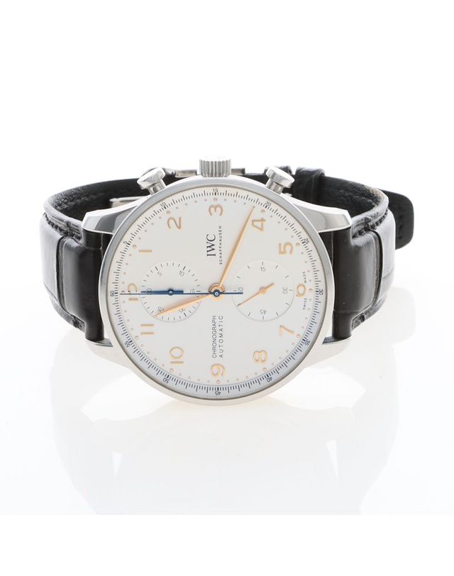 아이더블유씨 [중고명품] [구구스]중고명품 IWC 포르투기저 크로노 스틸 시계 (IW371604) (NO 10548160) 멀티컬러 착용컷