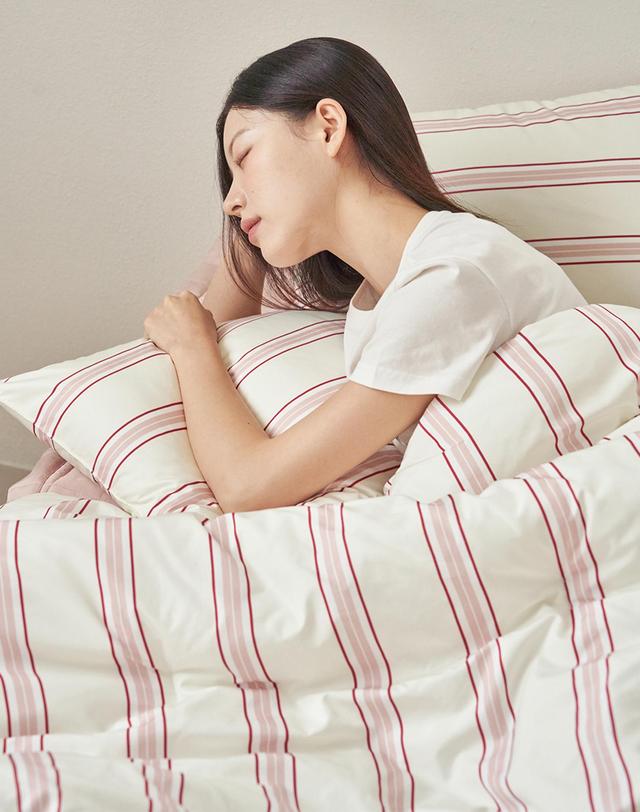 아망떼 아망떼 드림웰 스트라이프 알러지케어 홑겹이불커버 SS/Q/K 6color 착용컷
