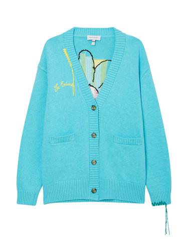 [클리어런스][MIRA MIKATI] 블루 자수장식 면 가디건