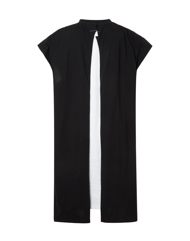라움 여성 [MM6 MAISON MARGIELA] 블랙 레이어드 면 민소매원피스 착용컷