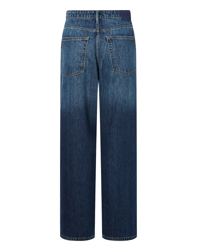 라움 여성 [DENHAM] 블루 워싱 면 데님팬츠 진한 블루 착용컷