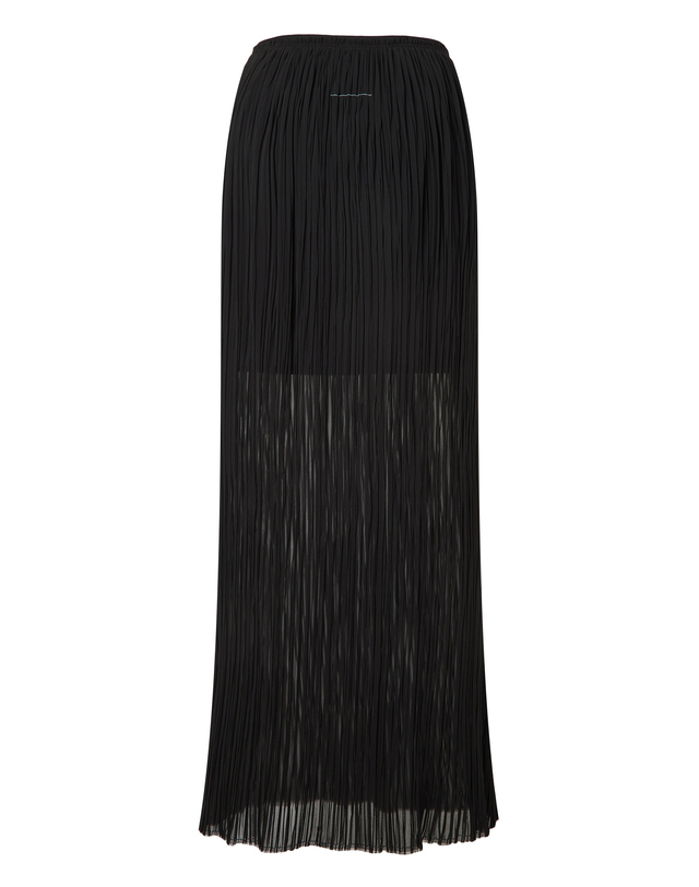 라움 여성 [MM6 MAISON MARGIELA] 블랙 단색 밴딩스커트 착용컷