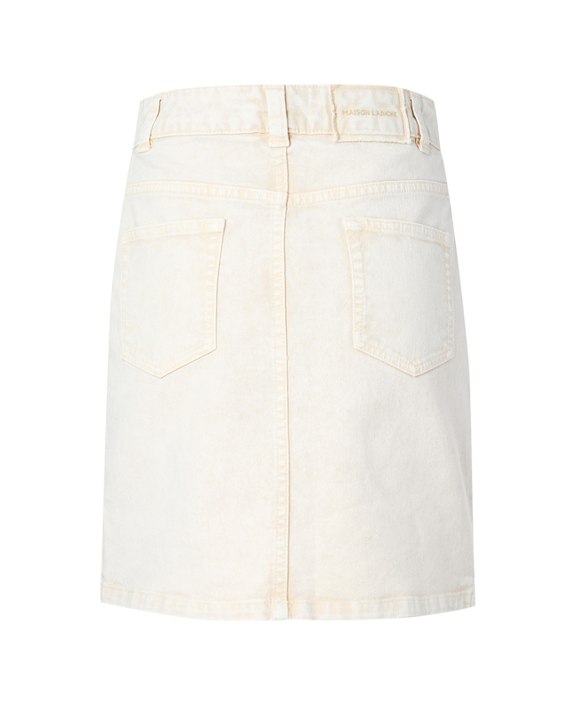 라움 여성 [MAISON LABICHE] 아이보리 워싱 면 데님스커트 착용컷