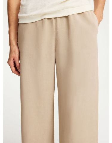 [시즌오프][BY MALENE BIRGER] 베이지 단색 린넨혼방 밴딩팬츠