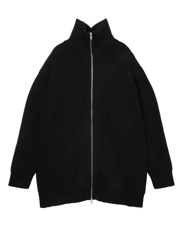 [MM6 MAISON MARGIELA] 블랙 짜임 울혼방 집업니트