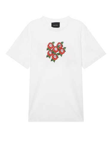 [Simone Rocha] 화이트 프린트배색 면 반팔티셔츠