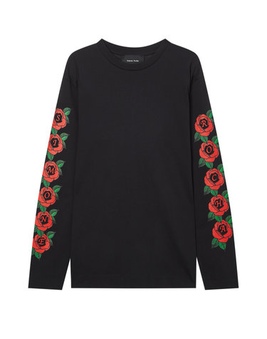 [Simone Rocha] 블랙 프린트배색 면 긴팔티셔츠