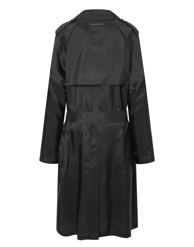 라움 여성 [MM6 MAISON MARGIELA] 블랙 벨티드 트렌치코트 착용컷