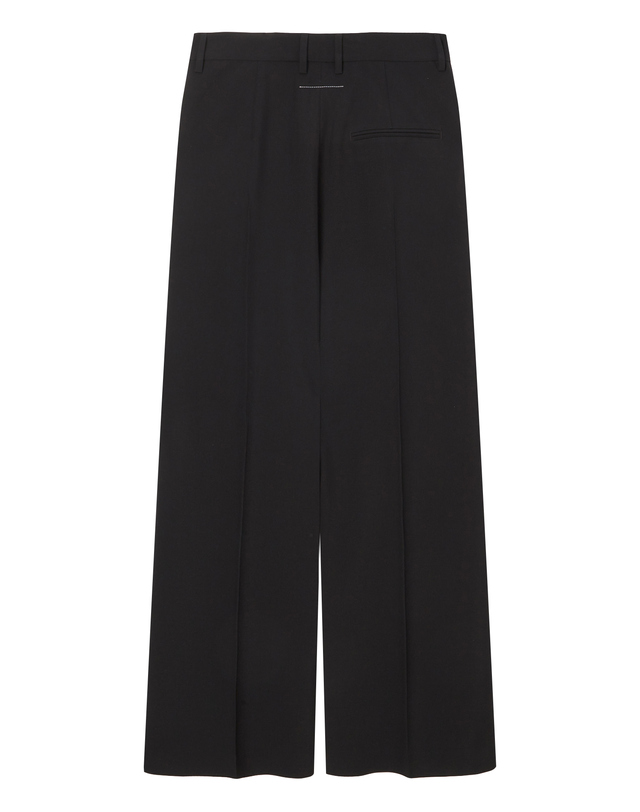 라움 여성 [MM6 MAISON MARGIELA] 블랙 단색 울혼방 팬츠 착용컷