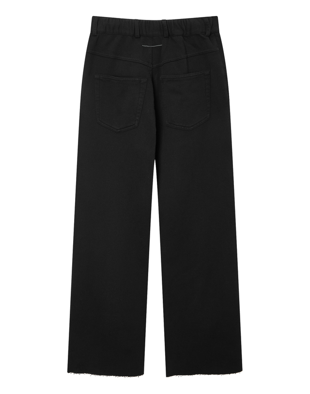 라움 여성 [MM6 MAISON MARGIELA] 블랙 단색 면 팬츠 착용컷