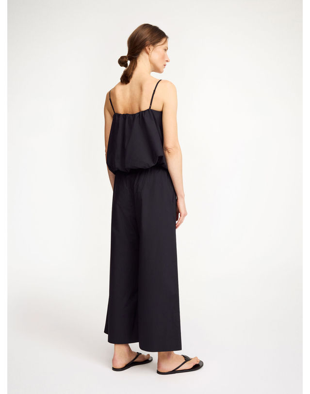 라움 여성 [BY MALENE BIRGER] 블랙 단색 면 밴딩팬츠 착용컷