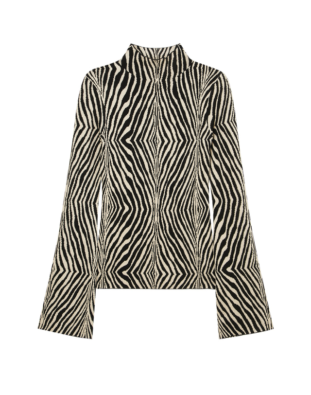 라움 여성 [BY MALENE BIRGER] 블랙 지브라 패턴 니트 MULTI COLOR 착용컷