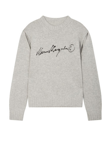 [MM6 MAISON MARGIELA] 그레이 로고프린트 울혼방 니트