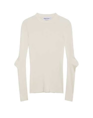 [시즌오프][NAGONSTANS] 아이보리 짜임 면 긴팔티셔츠
