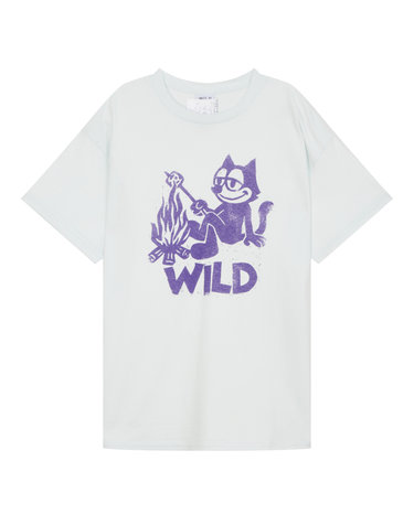 [시즌오프][WILD DONKEY] 블루 프린트배색 면 반팔티셔츠